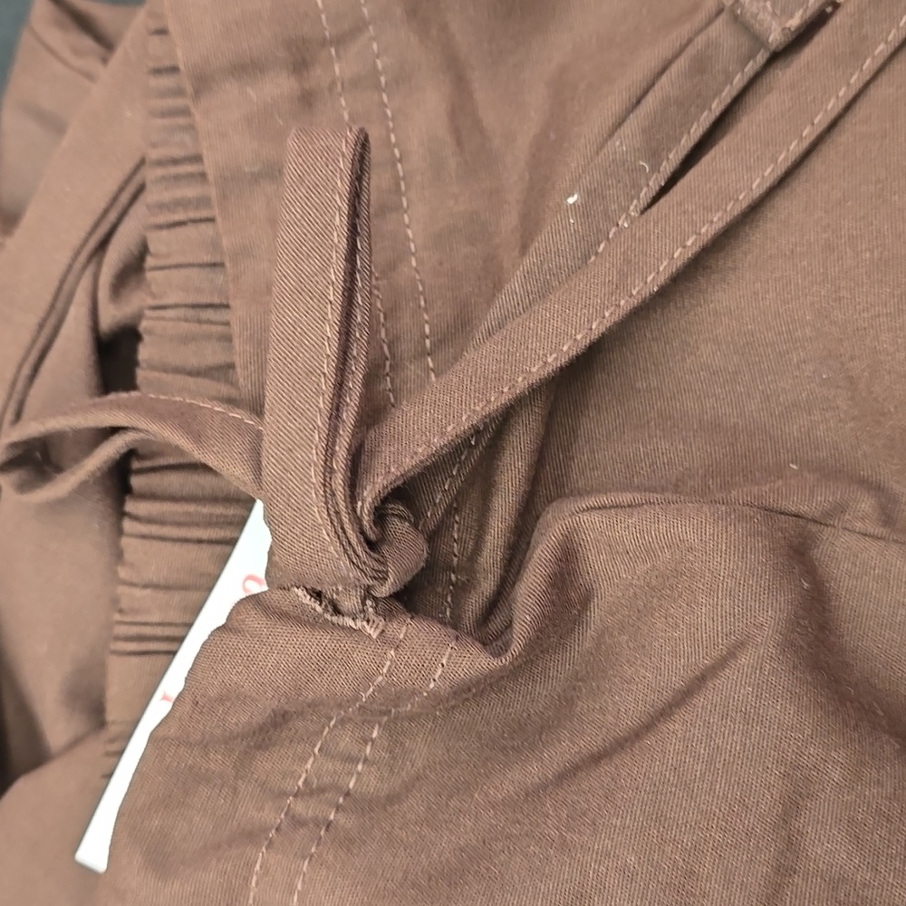Brown Drawstring Scrub Pants - Picture 2 of 3